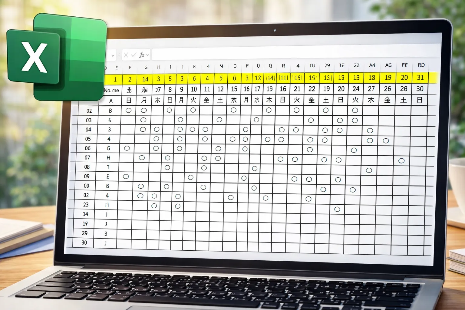 シフト表を1時間で作る方法についての図解